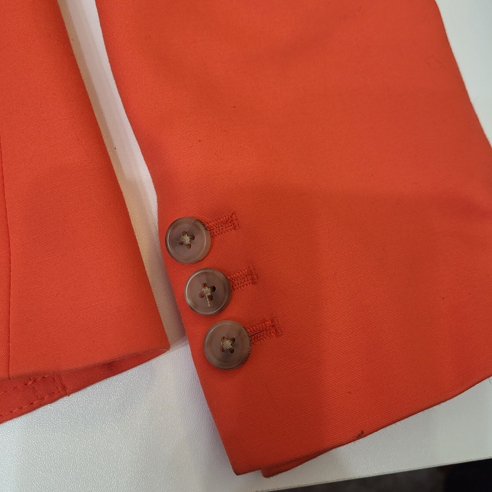 Anne Klein Womens Orange Tailored Blazer Jacket Size 6 Solid Professional - Picture 13 of 13